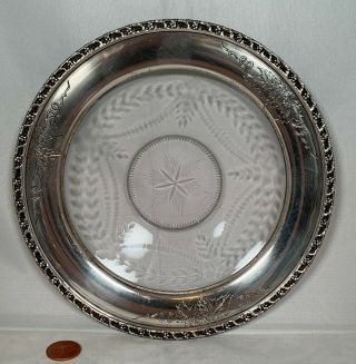 Wallace Sterling And Cut Crystal Plate