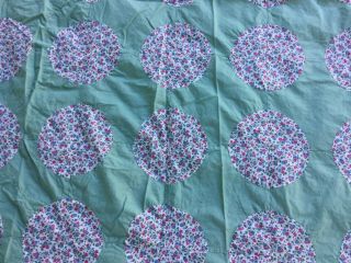 Vintage Antique 1930’s Depression Quilt Top Nile Green & Feed Sack “circles”