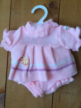 Vintage 1980s Cabbage Patch Preemie Outfit Girl Knit Two Piece
