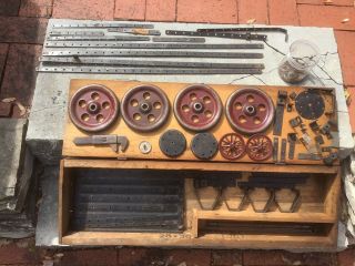 Rare A.  C.  Gilbert Wheel Toy 1919 Antique Erector Set W/ Wrench