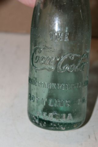 Straight Side Coca Cola Bottle Peoria Illinois Ill Il Mid Script Rare