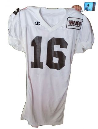 Rare Vtg.  Game White 16 University Of Wyoming Football Jersey