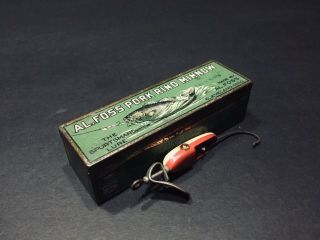 Vintage Fishing Lure & Box (al Foss Oriental Wiggler 4) 1917
