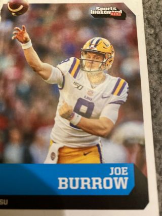 Joe Burrow Rare 2020 Sports Illustrated Si Kids Rookie Card Rc - Lsu,  Bengals