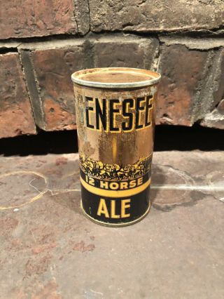 Genesee 12 Horse Ale Flat Top Beer Can Rochester,  Ny Vintage Antique
