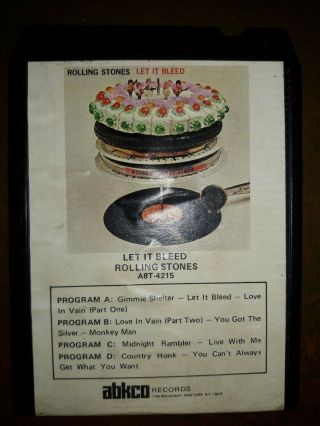 Rolling Stones 8 Track Tape Let It Bleed Abkco Rare