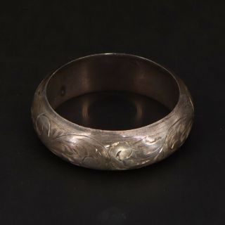 Vtg Sterling Silver - Antique Etched Filigree Ornate Napkin Ring - 6g