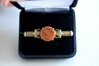 Rare Vintage Goldstone Nanny Pin Brooch Sewing Victorian