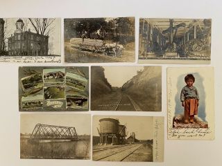 (8) Antique & Collectible Nebraska Postcards.  Postmarks From 1907 On.
