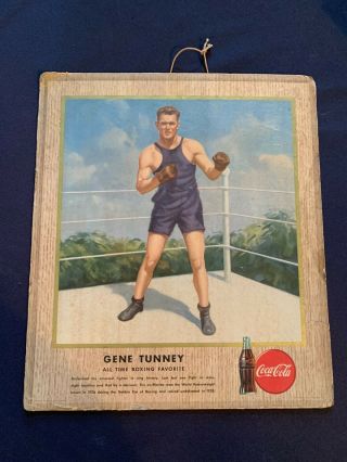 1947 Vintage Coca Cola Boxing Sign Gene Tunney Rare