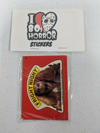 Vintage 1985 I Love 80s Horror Stickers Fright Night Columbia Pictures Rare