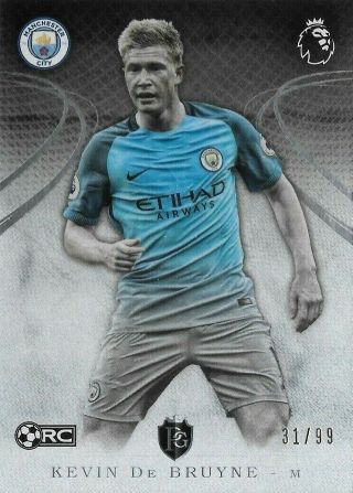 2016 Topps Premier Gold Epl Kevin De Bruyne Man City Silver Rookie Rc Card /99