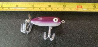 Vintage Heddon Tiny Torpedo Fishing Lure Purple C - Lector
