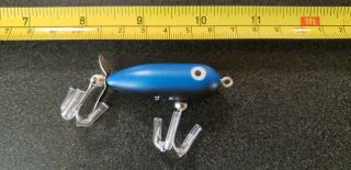 Vintage Heddon Tiny Torpedo Fishing Lure Blue C - Lector