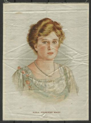 Ww1 Rare Cigerette Large Silk H.  R.  H.  Princess Mary