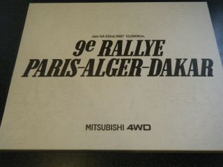 Mitsubishi Rallye Paris Dakar 1987 Book Shinozuka Andrew Cowan Ari Vatanen Rare