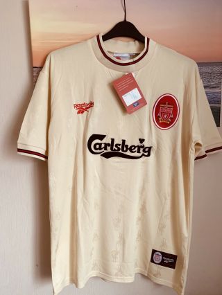 Rare Awesome Robbie Fowler 9 Liverpool 1996 Retro Away Shirt - Reebok (xl)