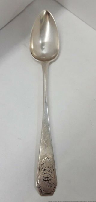 18th Century John Sayre Silversmith Coin Silver American Spoon 14.  5g Flatware