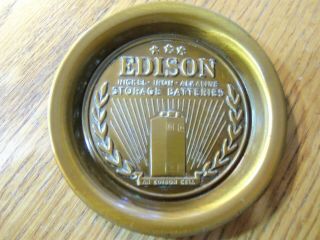 Antique Tin Tip Tray Edison Nickel - Iron - Alkaline Storage Batteries Edison Cell