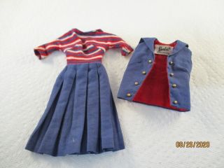 Vintage Barbie Doll Red/white/blue Dress With Sleeveless Jacket