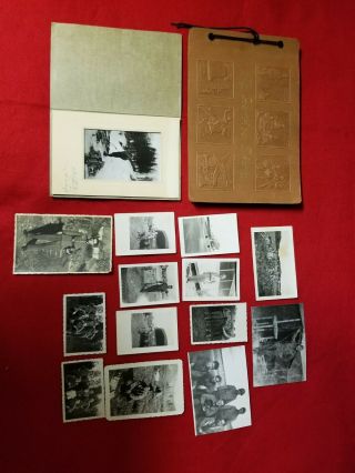 Vintage Antique Wwii My Service Diary Scrapbook Photo Album War Army Collectible