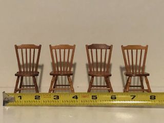 Vintage Wooden Dollhouse Chairs (set Of 4) Signed By Don Cnossen