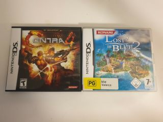 Contra 4 & Lost In Blue 2 Nintendo Ds Like Complete Rare Konami Titles