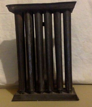 Antique Candle Mold.  Tin.  11 1/2 " Tall.  Molds 12 Candles