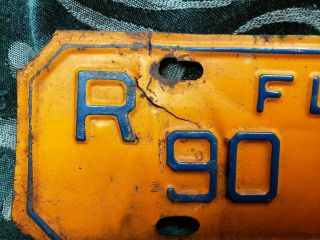 Smaller Antique Vintage Yellow License Plate for Motorcycle ? Car ? Florida 1964 2