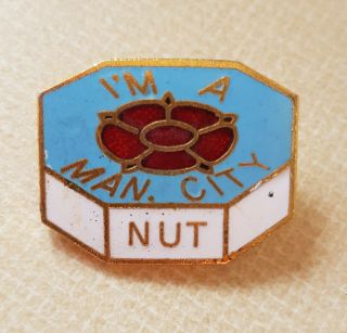 Man City Mcfc Vintage Coffer Enamel Badge Rare