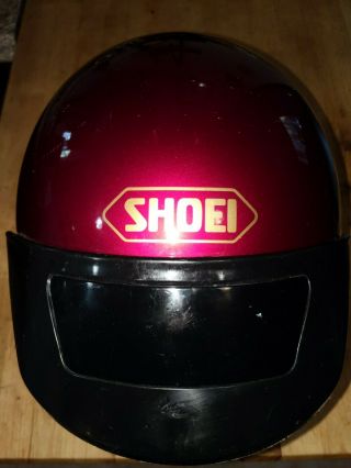 Vintage Shoei Rj - 101v Helmet Open Face Maroon Size M