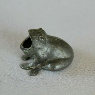 Antique 3 " Cast Metal Froggie Ashtray Bottle Opener Figure,  1920s Frog Collector