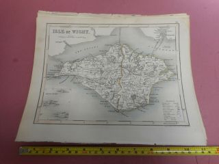 100 Isle Of Wight Map By Archer C1848 Colour Vgc