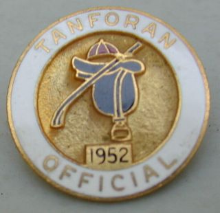 Gold Metal Pin Back Badge Tanforan Race Track 1952 San Bruno Calif Very Rare