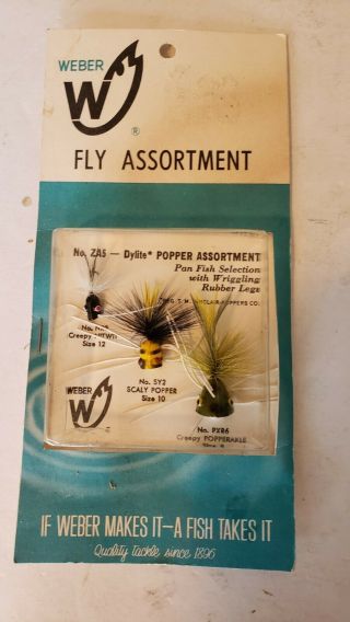 Vintage Weber Fly Fishing Poppers - Old Stock In Package