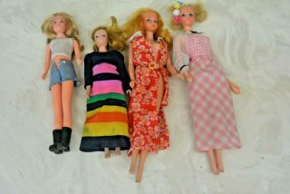 4 Vintage Mattel Barbie Dolls Toys Twist And Turn Kenner Japan Real Eyelashes