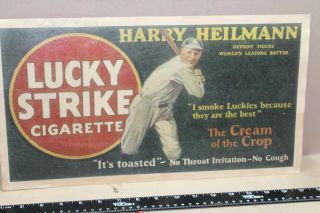 Rare 1930s Harry Heilmann Lucky Strike Tobacco Cigarettes Store Display Sign
