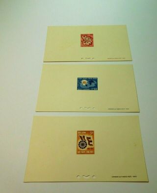 Vietnam 3 Presentation Proof Sheets Stamps Scott 255 - 257 Rare