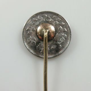 Antique Stick Pin Silver Coin & 14K Yellow Gold 3