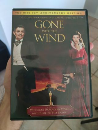 Gone With The Wind (dvd,  2009,  2 - Disc Set,  70th Anniversary Edition) Oop Rare