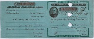RARE U.  S.  President William H.  Taft Signed 1878 Tax Stamp 2