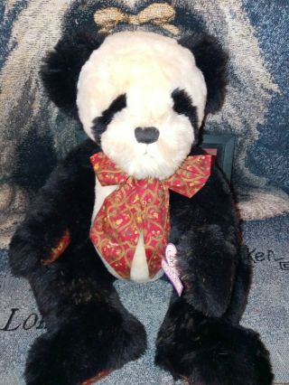 Vintage Annette Funicello " Nubby " Plush Panda Bear 7inch Jointed Very Good