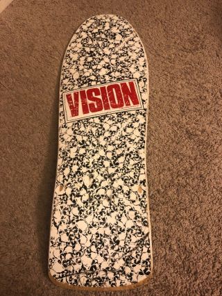 Vision Punk Skulls Re - Issue Skateboard Deck Old School 1980s Skateboard Rare