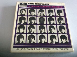 The Beatles : Hard Day’s Night.  Very Rare Uk Reel To Reel Twin Track Mono Tape