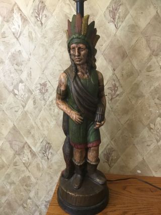 Vintage Antique Native American Tribal Indian Lamp Table Light