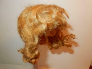 Vintage Blonde Mohair Wig For Antique Composition Doll Size 12