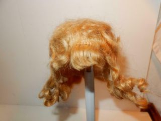 VINTAGE BLONDE MOHAIR WIG FOR antique COMPOSITION DOLL SIZE 12 2