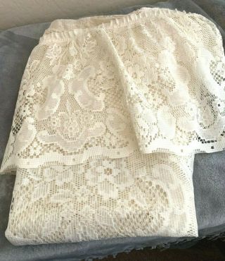 Vintage Ivory Victorian Lace Shower Curtain W/valance - Rare Item