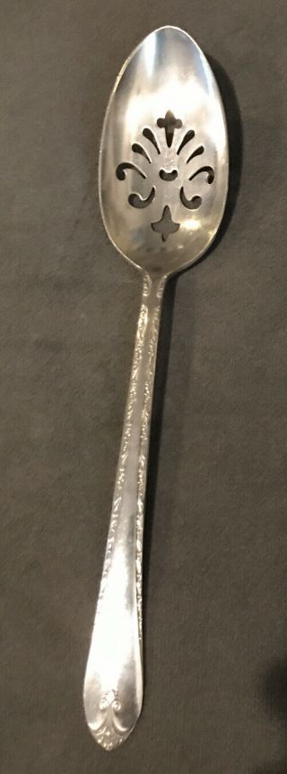 Vintage Wm Rogers “exquisite” Silverplate Slotted Serving Spoon