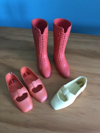 Vintage Ideal Crissy Chrissy Doll Go Go Boots & Orange Shoes & Yellow
